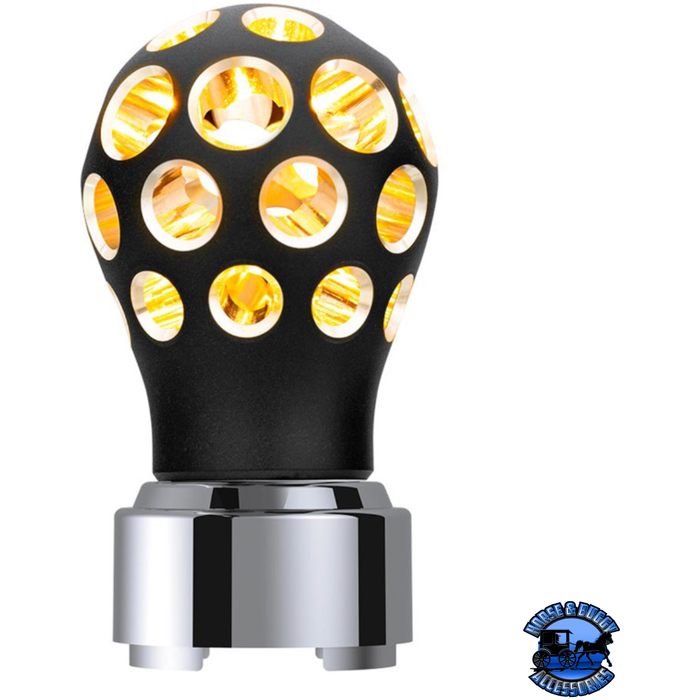 Pale Goldenrod THREAD-ON PHOENIX STYLE BALL GEARSHIFT KNOB WITH LED 9/10 SPEED ADPATER (Choose Color) (Choose LED Color) SHIFTER Matte Black / Amber