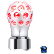 THREAD-ON PHOENIX STYLE BALL GEARSHIFT KNOB WITH LED 9/10 SPEED ADPATER (Choose Color) (Choose LED Color) SHIFTER Clear Anodized / Red Light Gray