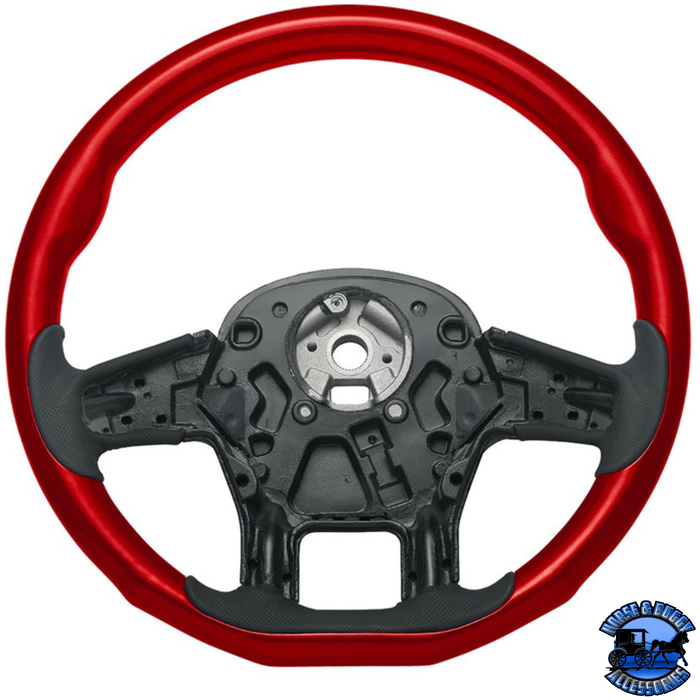 Dark Slate Gray 18" YOURGRIP WOOD CANDY COLOR STEERING WHEEL FOR 2012-2021 PB 579 & 2013-2021 KW T680 (Choose Color) steering wheel Red