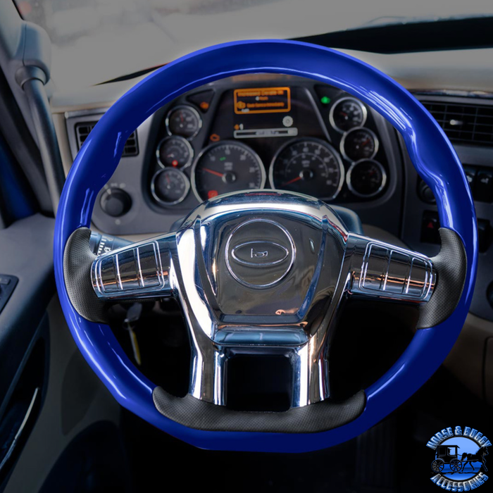 Black 18" YOURGRIP WOOD CANDY COLOR STEERING WHEEL FOR 2012-2021 PB 579 & 2013-2021 KW T680 (Choose Color) steering wheel Black,Blue,Green,Orange,Red,White