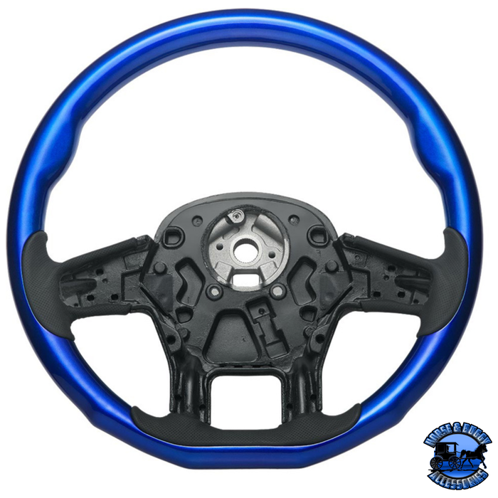 Dark Slate Gray 18" YOURGRIP WOOD CANDY COLOR STEERING WHEEL FOR 2012-2021 PB 579 & 2013-2021 KW T680 (Choose Color) steering wheel Blue