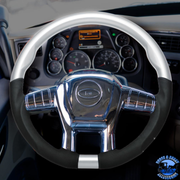 18" YOURGRIP LEATHER & WOOD CANDY COLOR STEERING WHEEL FOR 2012-2021 PB 579&2013-2021 KW T680 (Choose Color) steering wheel Black,Blue,Green,Orange,Red,White Black
