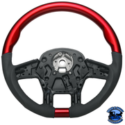 18" YOURGRIP LEATHER & WOOD CANDY COLOR STEERING WHEEL FOR 2012-2021 PB 579&2013-2021 KW T680 (Choose Color) steering wheel Red Dark Slate Gray