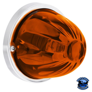 STAR-BURST GLASS WATERMELON LIGHT FLUSH MOUNT KIT (Choose LED Color) (Choose Lens Color) watermelon glass lens Amber / Amber,Amber / Dark Amber,Amber / Clear,Red / Red,Red / Clear,White / Clear Saddle Brown