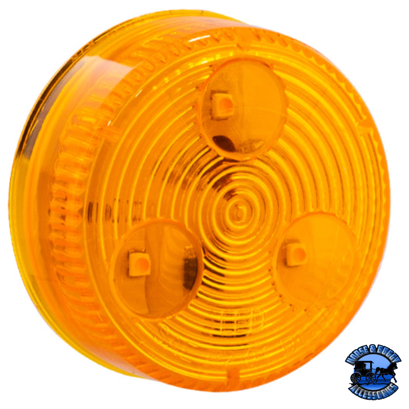 3 LED 2" ROUND LOW PROFILE LIGHT (CLEARANCE/MARKER) (Choose Grommet) (Choose Color) LED Circular Light With,Without Dark Orange