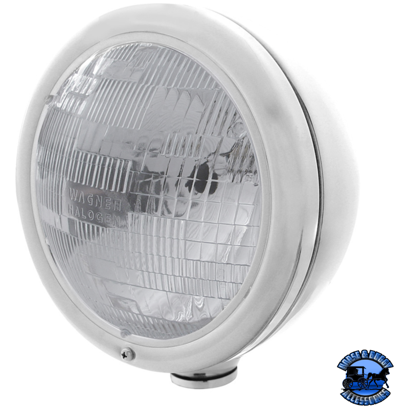 CLASSIC HEADLIGHT ASSEMBLY WITH H6024 BULB (Choose Color) HEADLIGHT Stainless,Chrome Gray