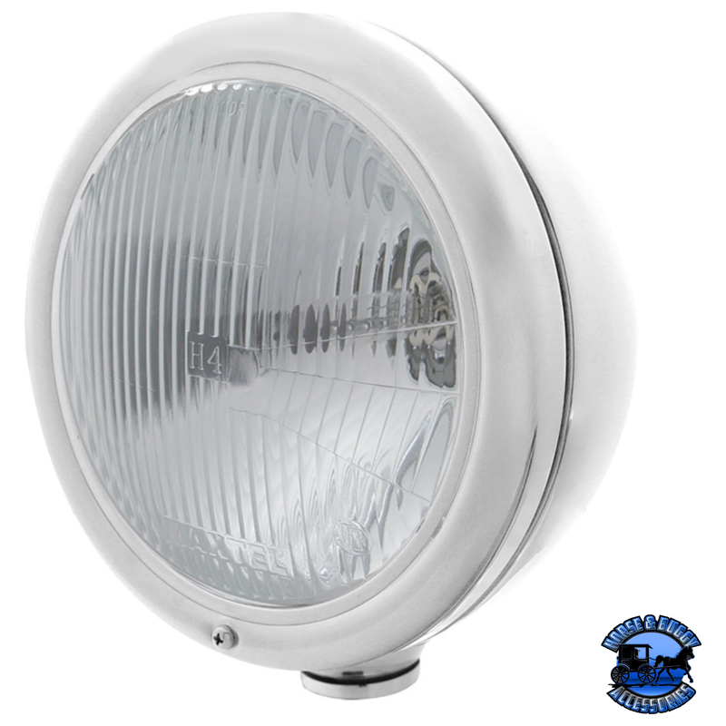 CLASSIC HEADLIGHT ASSEMBLY WITH H4 BULB (Choose Color) headlight Chrome Gray