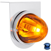 STAR-BURST GLASS WATERMELON LIGHT WITH STAINLESS STEEL LIGHT BRACKET KIT (Choose LED Color) (Choose Lens Color) watermelon Amber / Dark Amber Light Gray