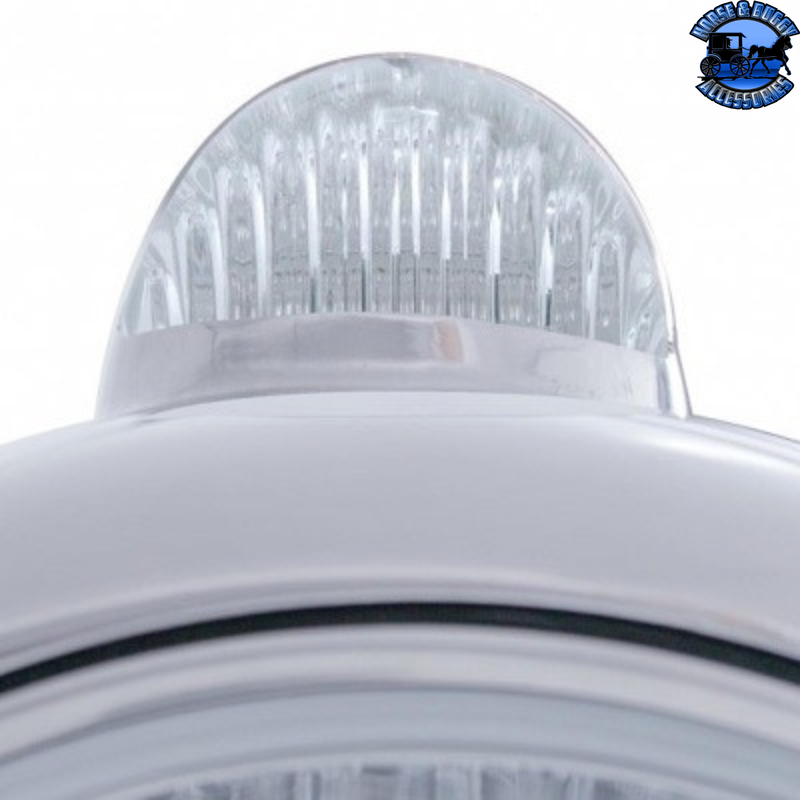 STAINLESS STEEL GUIDE 682-C STYLE HEADLIGHT H4 & LED TURN SIGNAL - CLEAR LENS #31530 HEADLIGHT Gray