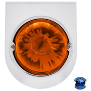 STAR-BURST GLASS WATERMELON LIGHT WITH STAINLESS STEEL LIGHT BRACKET KIT (Choose LED Color) (Choose Lens Color) watermelon Amber / Amber,Amber / Dark Amber,Amber / Clear,Red / Red,Red / Clear,White / Clear Saddle Brown