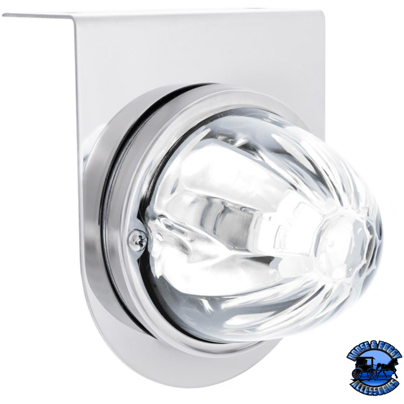 STAR-BURST GLASS WATERMELON LIGHT WITH STAINLESS STEEL LIGHT BRACKET KIT (Choose LED Color) (Choose Lens Color) watermelon White / Clear Light Gray