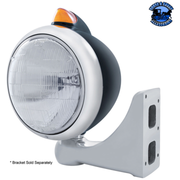 BLACK GUIDE 682-C HEADLIGHT 6014 & ORIGINAL STYLE LED SIGNAL (Choose Color) HEADLIGHT Amber,Clear Gray