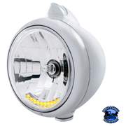 "GUIDE" 682-C HEADLIGHT H4 WITH 10 AMBER LED & ORIGINAL STYLE LED SIGNAL (Choose Headlight Color) (Choose Lens Color) HEADLIGHT Chrome / Clear Light Gray