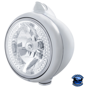 CHROME GUIDE 682-C HEADLIGHT H4 WITH WHITE LED & ORIGINAL STYLE LED SIGNAL (Choose Color) HEADLIGHT Clear Light Gray