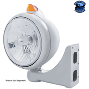 CHROME GUIDE 682-C HEADLIGHT CRYSTAL H4 & ORIGINAL STYLE LED SIGNAL (Choose Color) HEADLIGHT Amber,Clear Gray