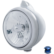 CHROME GUIDE 682-C HEADLIGHT CRYSTAL H4 & ORIGINAL STYLE LED SIGNAL (Choose Color) HEADLIGHT Clear Gray