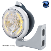 GUIDE 682-C HEADLIGHT H4 WITH 34 AMBER LED & ORIGINAL STYLE LED SIGNAL (Choose Color) (Choose Lens) HEADLIGHT Stainless / Clear,Stainless / Amber,Black / Clear,Black / Amber Gray