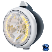 GUIDE 682-C HEADLIGHT H4 WITH 34 AMBER LED & ORIGINAL STYLE LED SIGNAL (Choose Color) (Choose Lens) HEADLIGHT Black / Clear Light Gray
