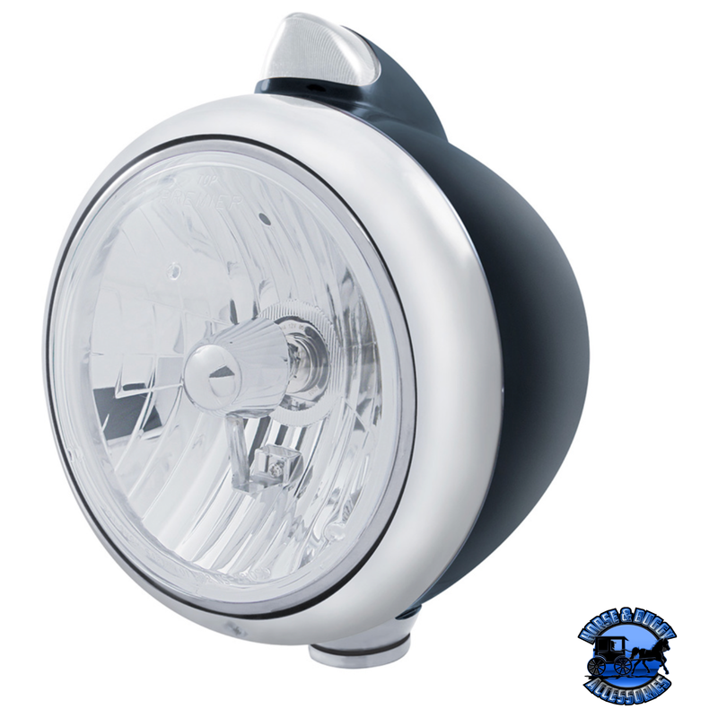 GUIDE 682-C HEADLIGHT CRYSTAL H4 & ORIGINAL STYLE LED SIGNAL (Choose Color) (Choose Lens) HEADLIGHT Black / Clear Light Gray