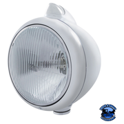 STAINLESS STEEL GUIDE 682-C HEADLIGHT H4 & ORIGINAL STYLE LED SIGNAL (Choose Color) HEADLIGHT Clear Gray