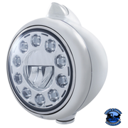 GUIDE STYLE 682-C HEADLIGHT 11 LED BULB & ORIGINAL STYLE LED SIGNAL (Choose Color) (Choose Lens) HEADLIGHT Chrome / Clear Gray