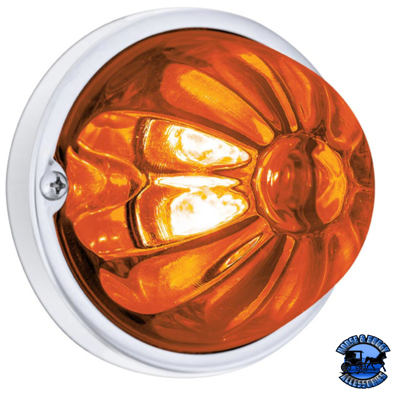 GLASS WATERMELON LIGHT KIT WITH 4 LED LIGHT (Choose LED Color) (Choose Lens Color) watermelon glass lens Amber / Dark Amber Sienna