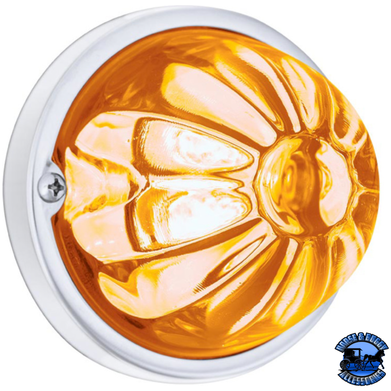 GLASS WATERMELON LIGHT KIT WITH 4 LED LIGHT (Choose LED Color) (Choose Lens Color) watermelon glass lens Amber / Clear Antique White