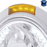 STAINLESS STEEL BULLET CLASSIC HEADLIGHT H4 WITH WHITE LED & SIGNAL (Choose Mode) (Choose Color) HEADLIGHT Dual / Amber,Dual / Clear,Single / Amber,Single / Clear Light Gray