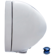 STAINLESS STEEL BULLET CLASSIC HEADLIGHT H4 WITH WHITE LED & SIGNAL (Choose Mode) (Choose Color) HEADLIGHT Dual / Amber,Dual / Clear,Single / Amber,Single / Clear Gray