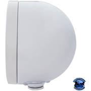 STAINLESS STEEL CLASSIC HALF MOON HEADLIGHT H4 WITH AMBER LED & SIGNAL (Choose Mode) (Choose Color) HEADLIGHT Dual / Amber,Dual / Clear,Single / Amber,Single / Clear Light Gray