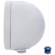 STAINLESS STEEL BULLET HALF MOON HEADLIGHT H4 WITH WHITE LED & SIGNAL (Chose Mode) (Choose Color) HEADLIGHT Dual / Amber,Dual / Clear,Single / Amber,Single / Clear Light Gray