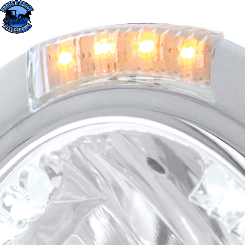 STAINLESS STEEL BULLET HALF MOON HEADLIGHT H4 WITH WHITE LED & SIGNAL (Chose Mode) (Choose Color) HEADLIGHT Dual / Amber,Dual / Clear,Single / Amber,Single / Clear Light Gray