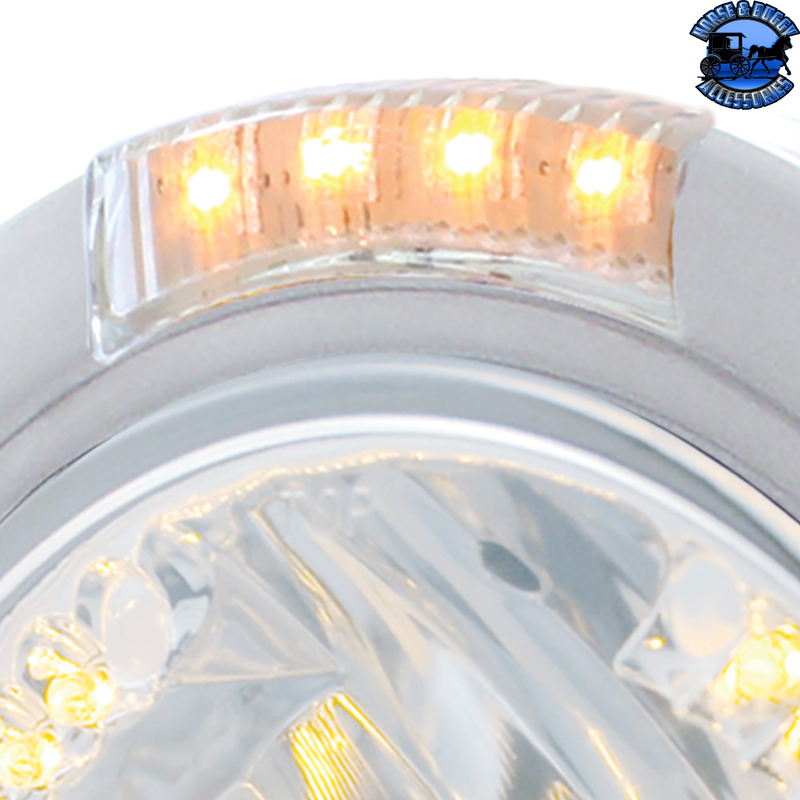 STAINLESS STEEL BULLET HALF MOON HEADLIGHT H4 WITH AMBER LED & SIGNAL (Choose Mode) (Choose Color) HEADLIGHT Dual / Amber,Dual / Clear,Single / Amber,Single / Clear Light Gray