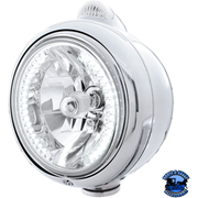 STAINLESS STEEL GUIDE 682-C HEADLIGHT H4 WITH WHITE LED & DUAL MODE LED SIGNAL (Choose Color) HEADLIGHT Clear Light Gray