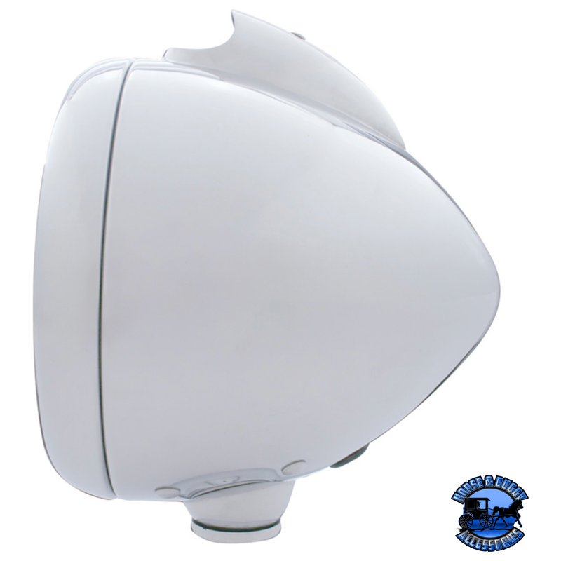 STAINLESS STEEL GUIDE 682-C HEADLIGHT H4 WITH WHITE LED & DUAL MODE LED SIGNAL (Choose Color) HEADLIGHT Clear,Amber Light Gray