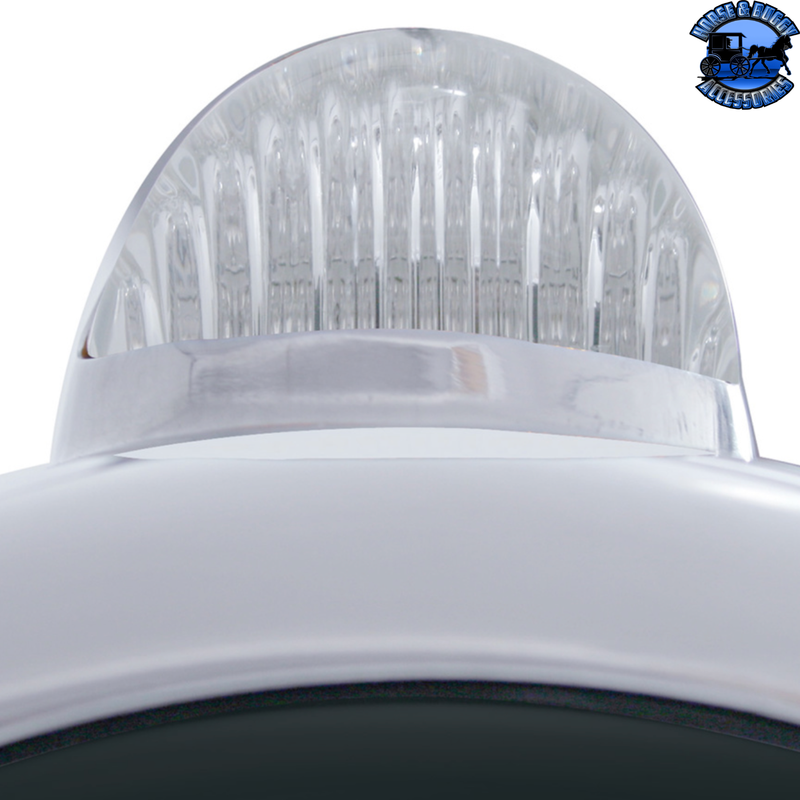 STAINLESS STEEL GUIDE 682-C HEADLIGHT H4 WITH WHITE LED & DUAL MODE LED SIGNAL (Choose Color) HEADLIGHT Clear,Amber Gray