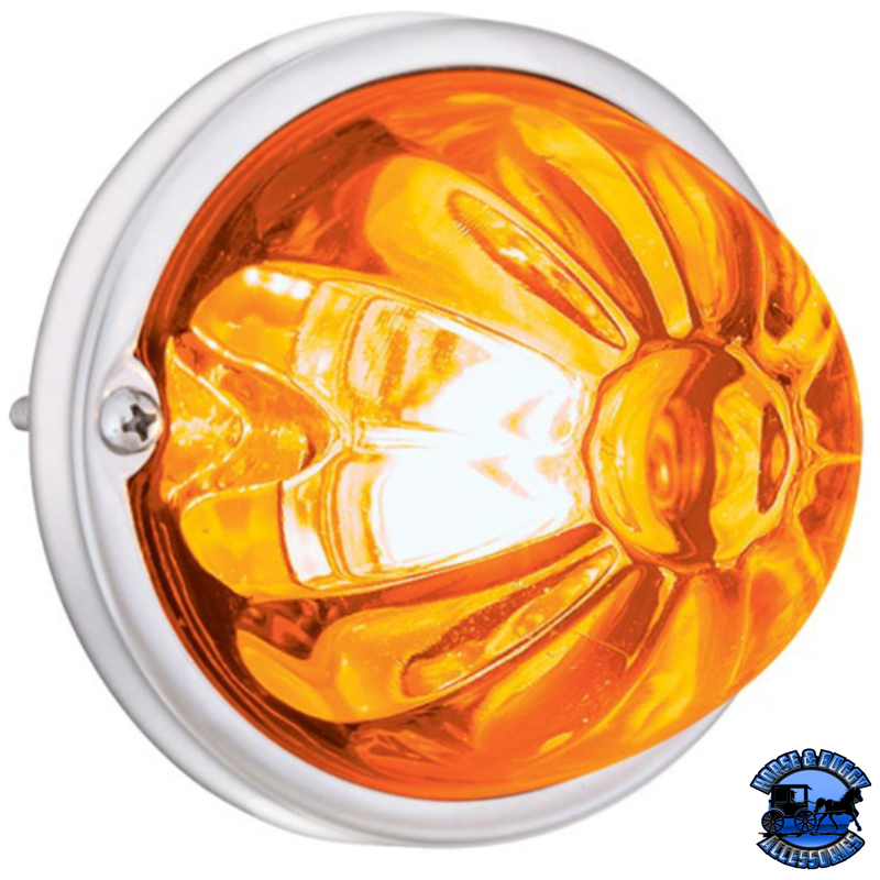 GLASS WATERMELON LIGHT KIT WITH 2 LED LIGHT (Choose LED Color) (Choose Lens Color) watermelon glass lens Amber / Amber Goldenrod