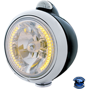 BLACK GUIDE 682-C HEADLIGHT H4 WITH AMBER LED & DUAL MODE LED SIGNAL (Choose Color) HEADLIGHT Clear Gray