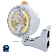 CHROME GUIDE 682-C HEADLIGHT H4 WITH AMBER LED & DUAL MODE LED SIGNAL (Choose Color) HEADLIGHT Amber,Clear Gray