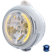 CHROME GUIDE 682-C HEADLIGHT H4 WITH AMBER LED & DUAL MODE LED SIGNAL (Choose Color) HEADLIGHT Clear Gray