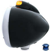 BLACK GUIDE 682-C HEADLIGHT CRYSTAL H4 & DUAL MODE LED SIGNAL #32416 HEADLIGHT Black