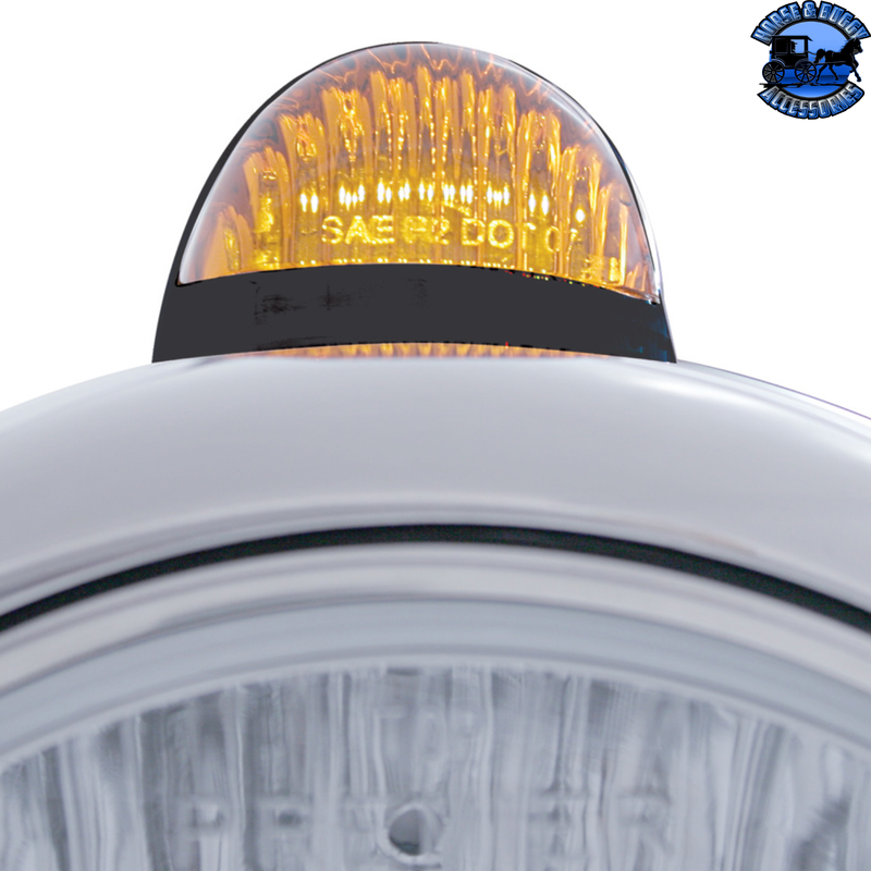 BLACK GUIDE 682-C HEADLIGHT CRYSTAL H4 & DUAL MODE LED SIGNAL #32416 HEADLIGHT Dark Gray