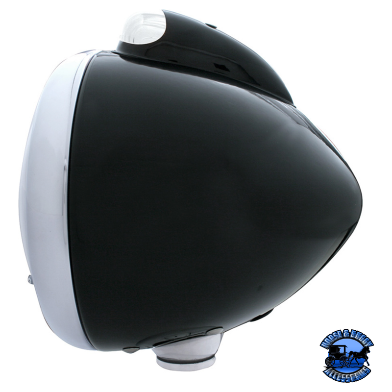 BLACK GUIDE 682-C HEADLIGHT H4 & DUAL MODE LED SIGNAL (Choose Color) HEADLIGHT Clear,Amber Black