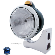 BLACK GUIDE 682-C HEADLIGHT H6024 & DUAL MODE LED SIGNAL (Choose Color) HEADLIGHT Amber,Clear Gray
