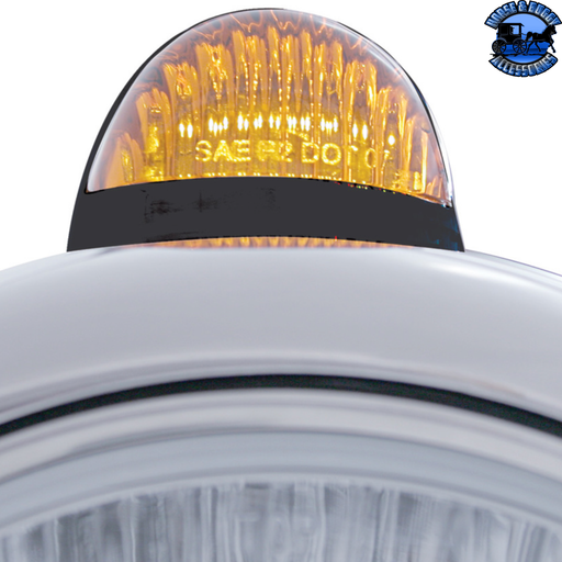 BLACK GUIDE 682-C HEADLIGHT H6024 & DUAL MODE LED SIGNAL (Choose Color) HEADLIGHT Amber,Clear Gray