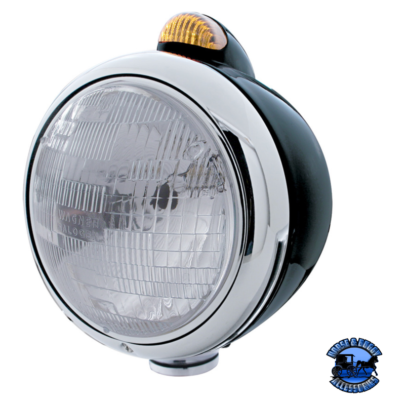 BLACK GUIDE 682-C HEADLIGHT H6024 & DUAL MODE LED SIGNAL (Choose Color) HEADLIGHT Amber Gray