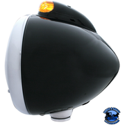 BLACK GUIDE 682-C HEADLIGHT 6014 & DUAL MODE LED SIGNAL (Choose Color) HEADLIGHT Amber,Clear Black