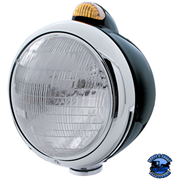 BLACK GUIDE 682-C HEADLIGHT 6014 & DUAL MODE LED SIGNAL (Choose Color) HEADLIGHT Amber Gray