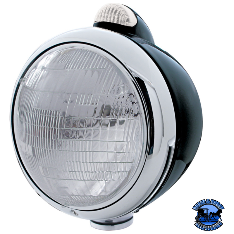BLACK GUIDE 682-C HEADLIGHT 6014 & DUAL MODE LED SIGNAL (Choose Color) HEADLIGHT Clear Gray