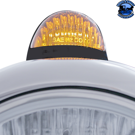 BLACK GUIDE 682-C HEADLIGHT 6014 & DUAL MODE LED SIGNAL (Choose Color) HEADLIGHT Amber,Clear Dark Gray